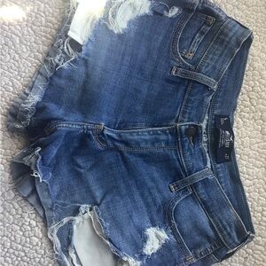 Hollister Blue Distressed Jean Shorts